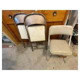 FOLDING CHAIRS, METAL CONSTRUCTION, PADDED SEATS,