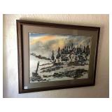 ART SWART WATERCOLOR PAINTING, RURAL LANDSCAPE W/