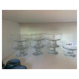 CLEAR GLASS FOOTED DESSERT BOWLS, PEDESTAL BASE,