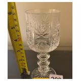 3 CRYSTAL GOBLETS, STARBURST AND DIAMOND CUT
