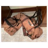 ALEXANDER+ROBERTS CANVAS DUFFEL BAGS, LEATHER