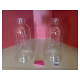 SILVER PLATE HURRICANE CANDLE HOLDERS, ETCHED