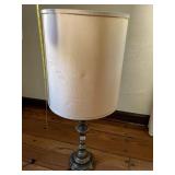 TABLE LAMP, BRASS FINISH, COLUMNAR BASE,