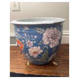 CHINESE PORCELAIN FISH BOWL PLANTER, BLUE GROUND,
