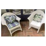 WICKER ROCKING CHAIRS, WHITE PAINTED FINISH,