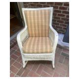 WICKER ROCKING CHAIR, WHITE PAINTED FINISH,