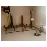 BRASS DISPLAY EASELS, FOLDING DESIGN, INCLUDES