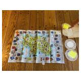 IRISH LINEN TEA TOWEL, MAP OF IRELAND THEME,