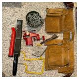 CRAFTSMAN SURFORM PLANE, LEATHER TOOL BELT, METAL