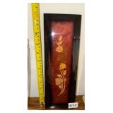 NOTTURNO WOOD INLAY WALL PLAQUE, ROSE MOTIF