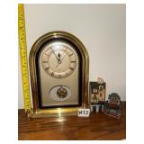 LINDEN QUARTZ MANTEL CLOCK, GOLD-TONE ARCHED