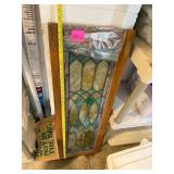 STAINED GLASS WINDOW PANEL, MULTICOLOR GLASS,