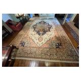 HAND-KNOTTED WOOL AREA RUG, TRADITIONAL MEDALLION