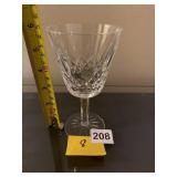 8 CRYSTAL WINE GLASSES, DIAMOND CUT PATTERN