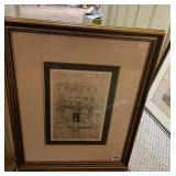 VENETIAN ARCHITECTURAL ETCHING, GILT FRAME,
