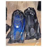 U.S. DIVERS SNORKELING FINS, MESH CARRY BAGS,