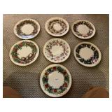 LENOX PORCELAIN PLATES, COLONIAL CHRISTMAS WREATH