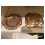 BRASS ASHTRAY, OCTAGONAL FORM, SMOOTH FINISH,