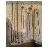METAL SKEWERS, INCLUDES BRASS HANDLES, ORNATE