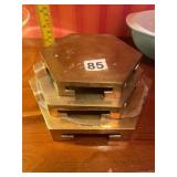 BRASS HEXAGONAL STANDS, CHINESE STYLE, OPENWORK