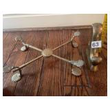 BRASS ADJUSTABLE TRIVET, SHELL MOTIF, INCLUDES