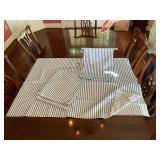 COTTON TABLE LINENS, BLUE AND WHITE STRIPE