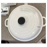 LE CREUSET ENAMELED CAST IRON BRAISER, WHITE,