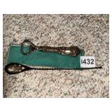 STERLING SILVER BOTTLE OPENER, ORNATE FLORAL