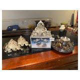 SILVER-TONE NAPKIN RINGS, ORNATE SCROLLWORK,