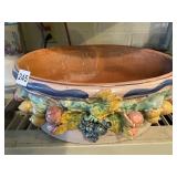 DESUIR TERRACOTTA PLANTER, OVAL FORM, APPLIED