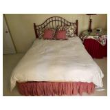 FULL SIZE MATTRESS, WHITE DAMASK COVER, INCLUDES