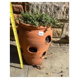 TERRACOTTA STRAWBERRY PLANTER, MULTI-TIERED,