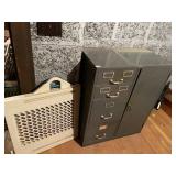 METAL FILING CABINET, FOUR DRAWERS, KEYED LOCK,