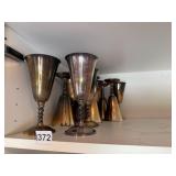 ELATON SPAIN METAL GOBLETS, SILVER-TONE FINISH,