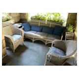 WICKER PATIO SET, INCLUDES SOFA, PAIR OF