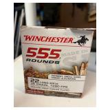 WINCHESTER 22 LONG RIFLE AMMUNITION, 555 ROUNDS,