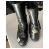 XTAR MOTORCYCLE BOOTS, BLACK LEATHER, OIL AND