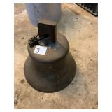 BRONZE BELL W/ CLAPPER, ROPE PULL, CAST METAL