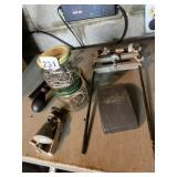 ASSORTED HAND TOOLS, GLASS JAR W/ NAILS,
