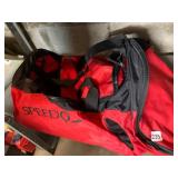 SPEEDO DUFFEL BAG, RED AND BLACK, ZIPPERED