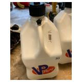 VP RACING FUEL JUG, WHITE PLASTIC, BLACK CAP,