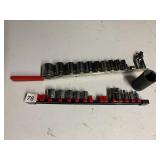CRAFTSMAN SOCKET SETS ON ORGANIZER RAILS,