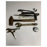 CRAFTSMAN ADJUSTABLE WRENCH, MAYHEW CHISEL,