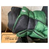 COLEMAN SLEEPING BAG, GREEN AND BLACK, ZIPPERED