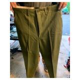 MILITARY STYLE WOOL TROUSERS, OLIVE DRAB, ZIP