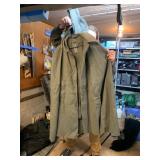 MILITARY SURPLUS WOOL OVERCOAT, OLIVE DRAB,