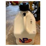VP RACING FUEL JUG, WHITE PLASTIC, BLACK CAP,