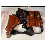 ANDREWS LEATHER SHOULDER HOLSTER SYSTEM, TAN