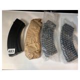 AK RIFLE MAGAZINES, BLACK FINISH, RIBBED METAL