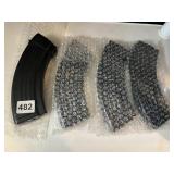 AK RIFLE MAGAZINES, BLACK FINISH, RIBBED METAL